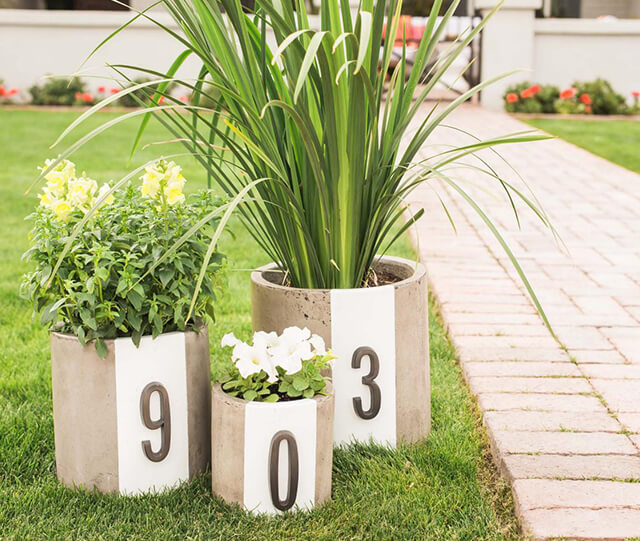 Address Planters - Curb Appeal Ideas