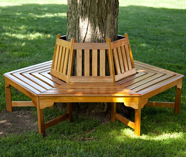Build seating area around the tree - Curb Appeal Ideas