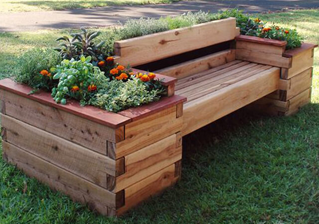 Raised beds with benches - Garden Design With Raised Beds