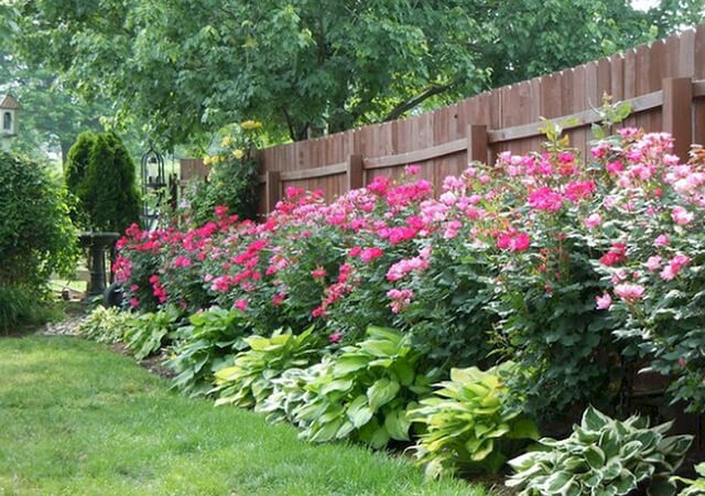 Fence-with-Flower-Bed-Outside - Garden Fence Ideas