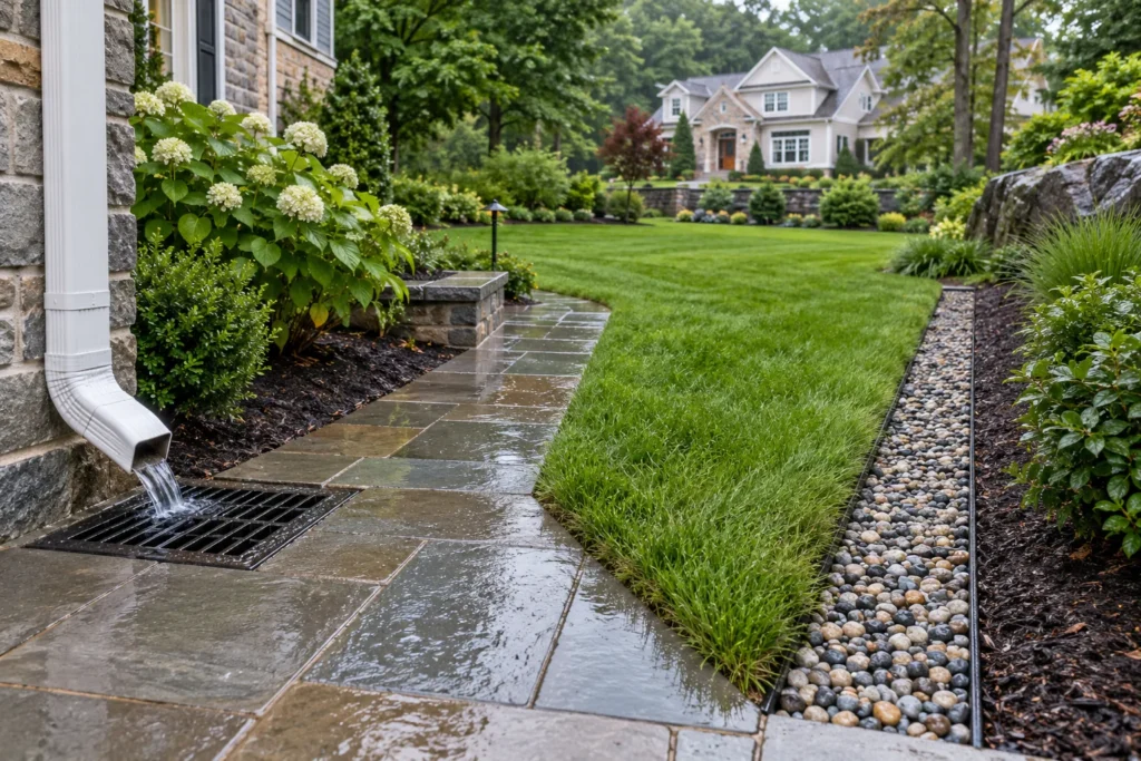 French drain vs catch basin solutions managing water in a residential landscape